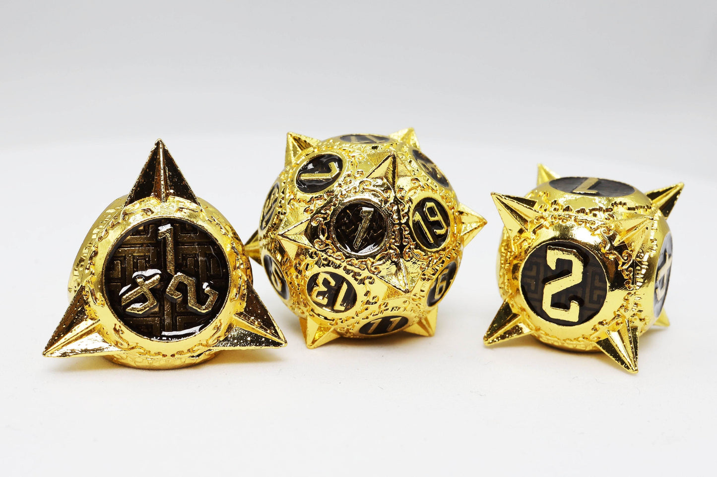 Meteor Storm: Galactic Gold - Metal RPG Dice Set -