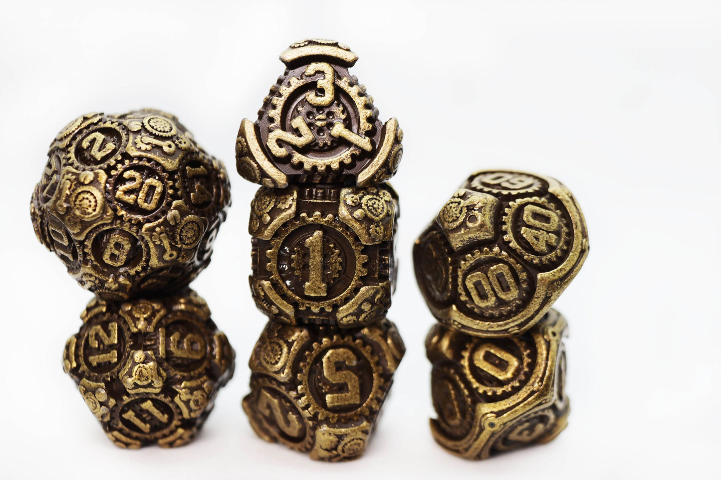 Airship Gears: Brazen Bulkhead - Metal RPG Dice Set -