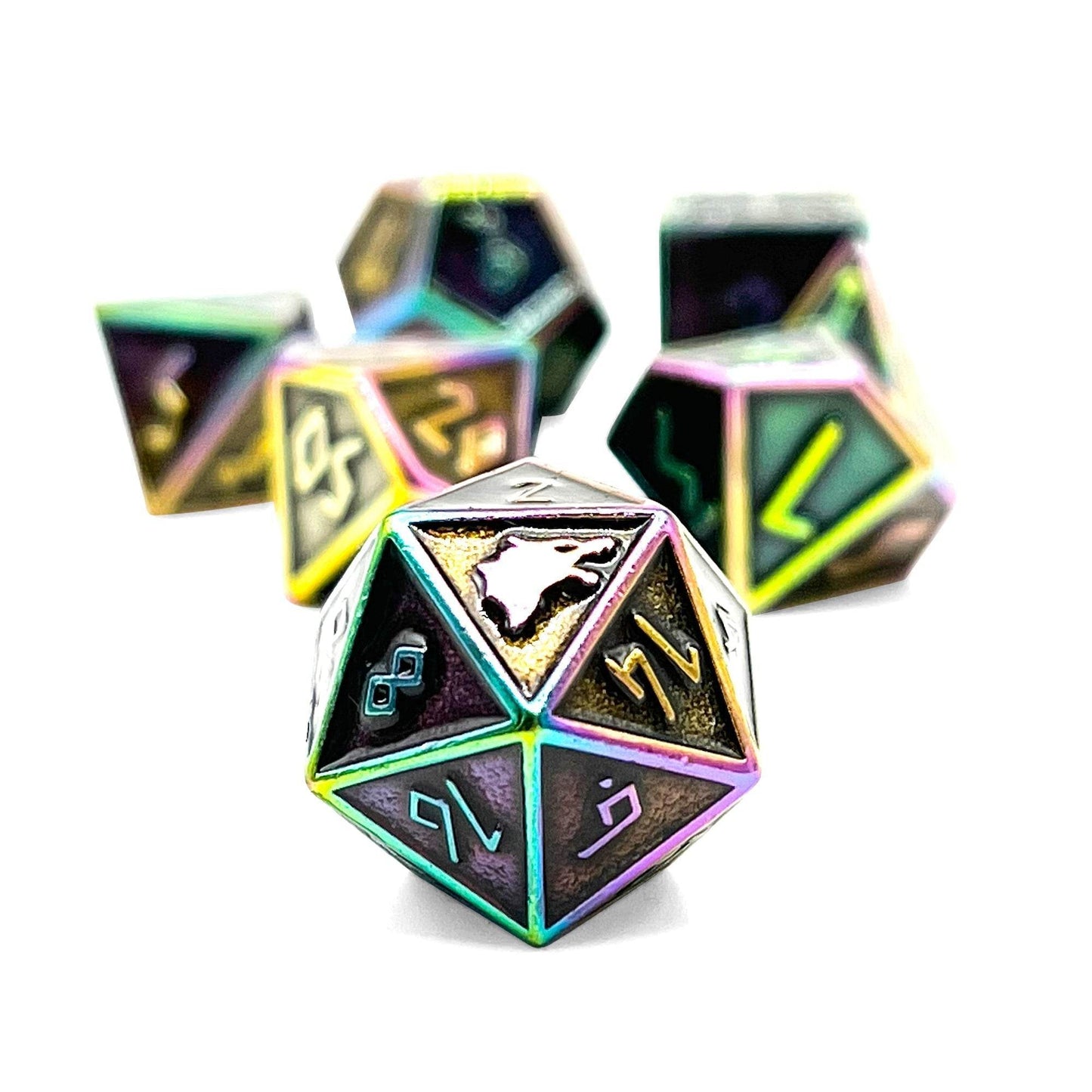 Fallen Star - Norse Themed Metal Dice Set -