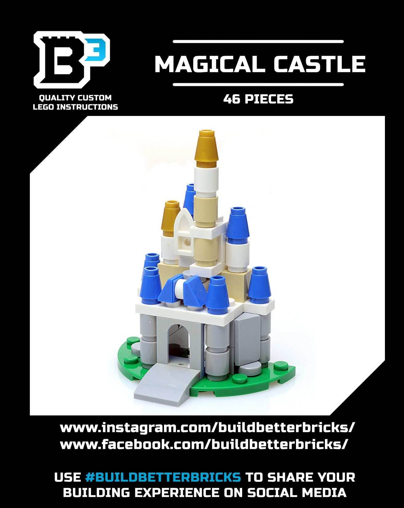 Custom Mini Magical Castle made using LEGO parts - B3 Customs -