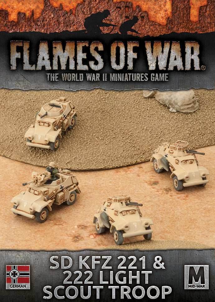 Flames of War: German Sd Kfz 221 & 222 Light Scout Troop (Mid War-Afrika Korps) -