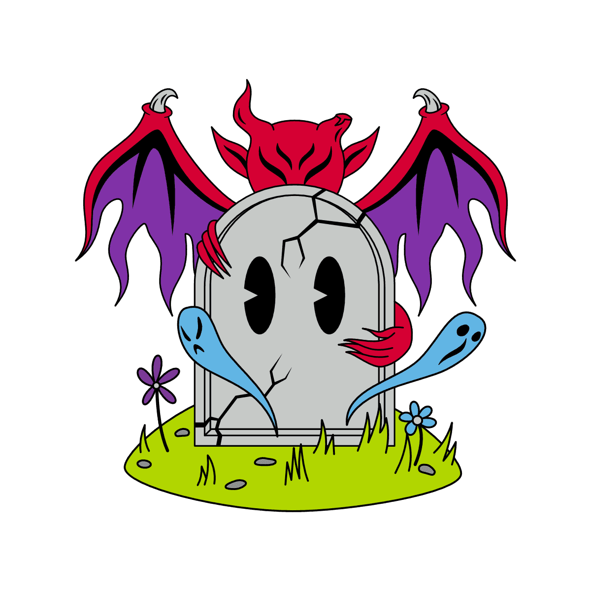 Grave Guardian Enamel Pin -