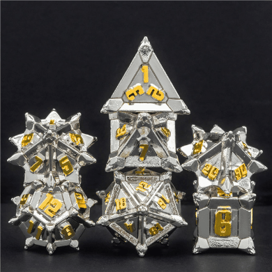 Warrior's Flail: Holy - Metal RPG Dice Set -
