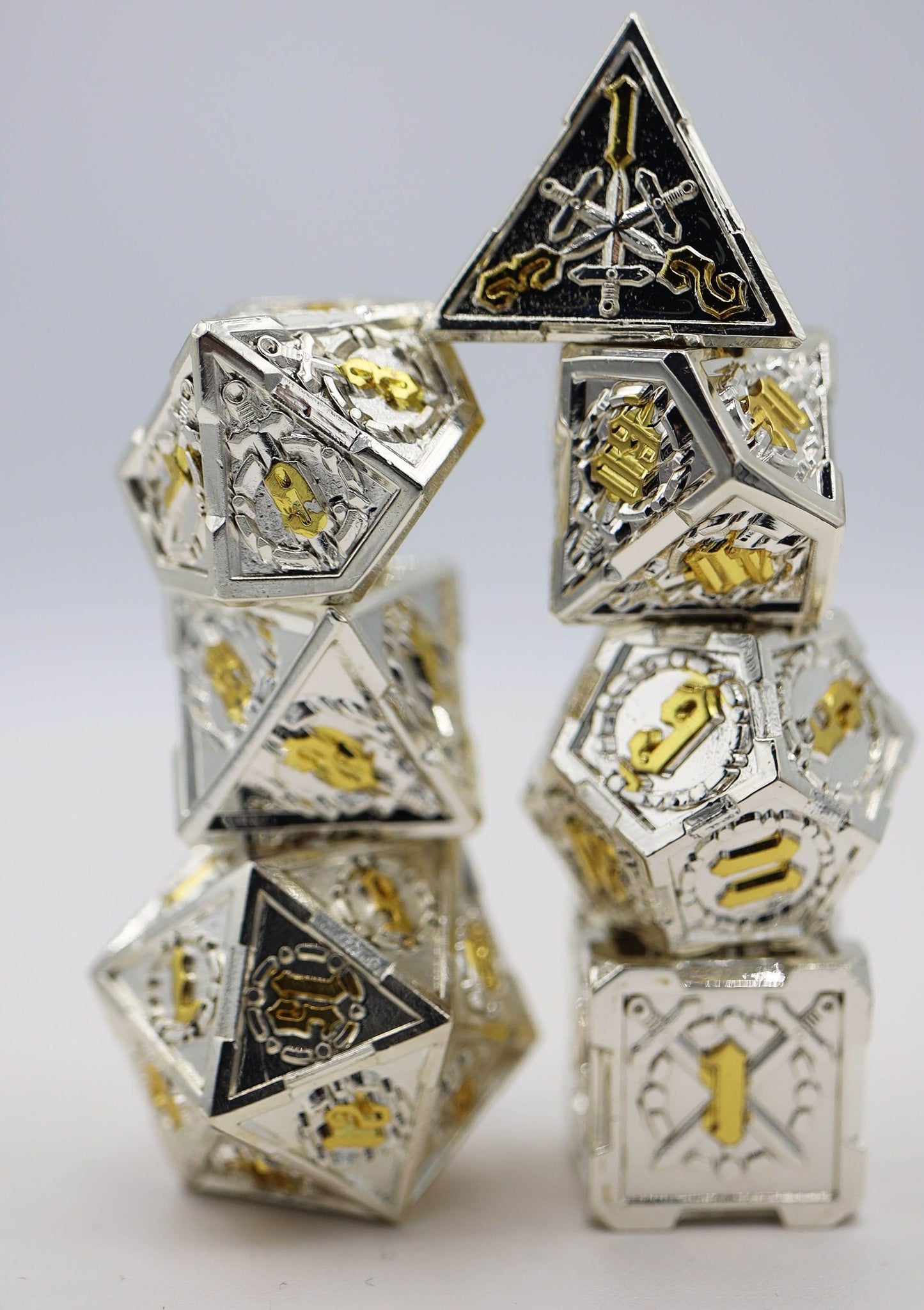 Crossed Swords: Holy Sword - Metal RPG Dice Set -