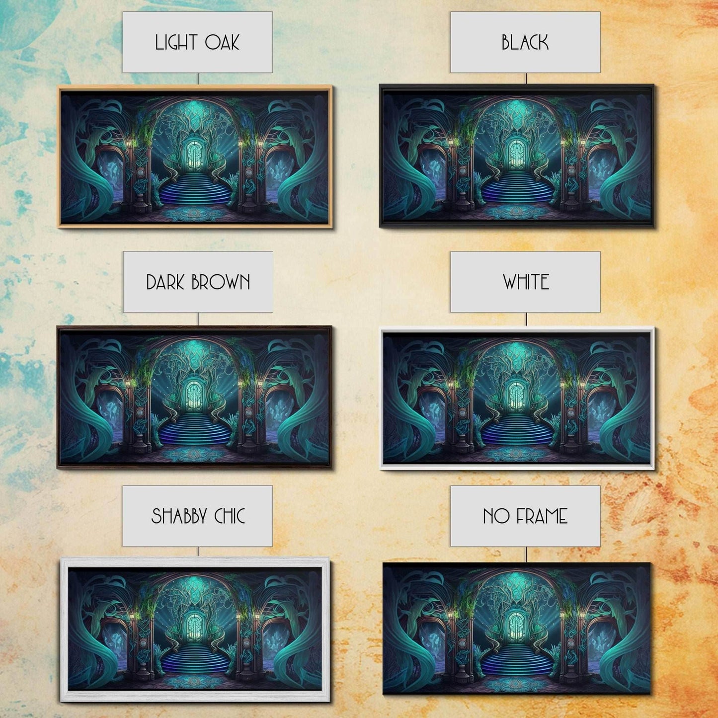 Fantasy wall art, canvas print, magical forest, fantasy landscape art, ready to hang wall art - 10x20 Inches / Gallery Wrap Canvas - Ready To Hang