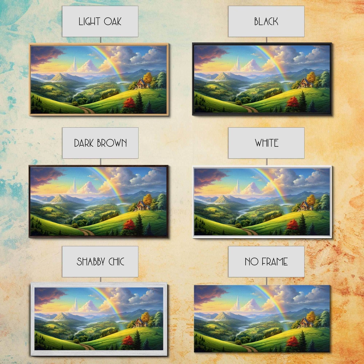 Rainbow Wall Decor, Fantasy Art, Mountains Wall Art, Panoramic Art, Wall Art, Canvas Art, Landscape Art, Appreciation Gift, College Dorm Art - 10x20 Inches / Gallery Wrap Canvas - Ready To Hang