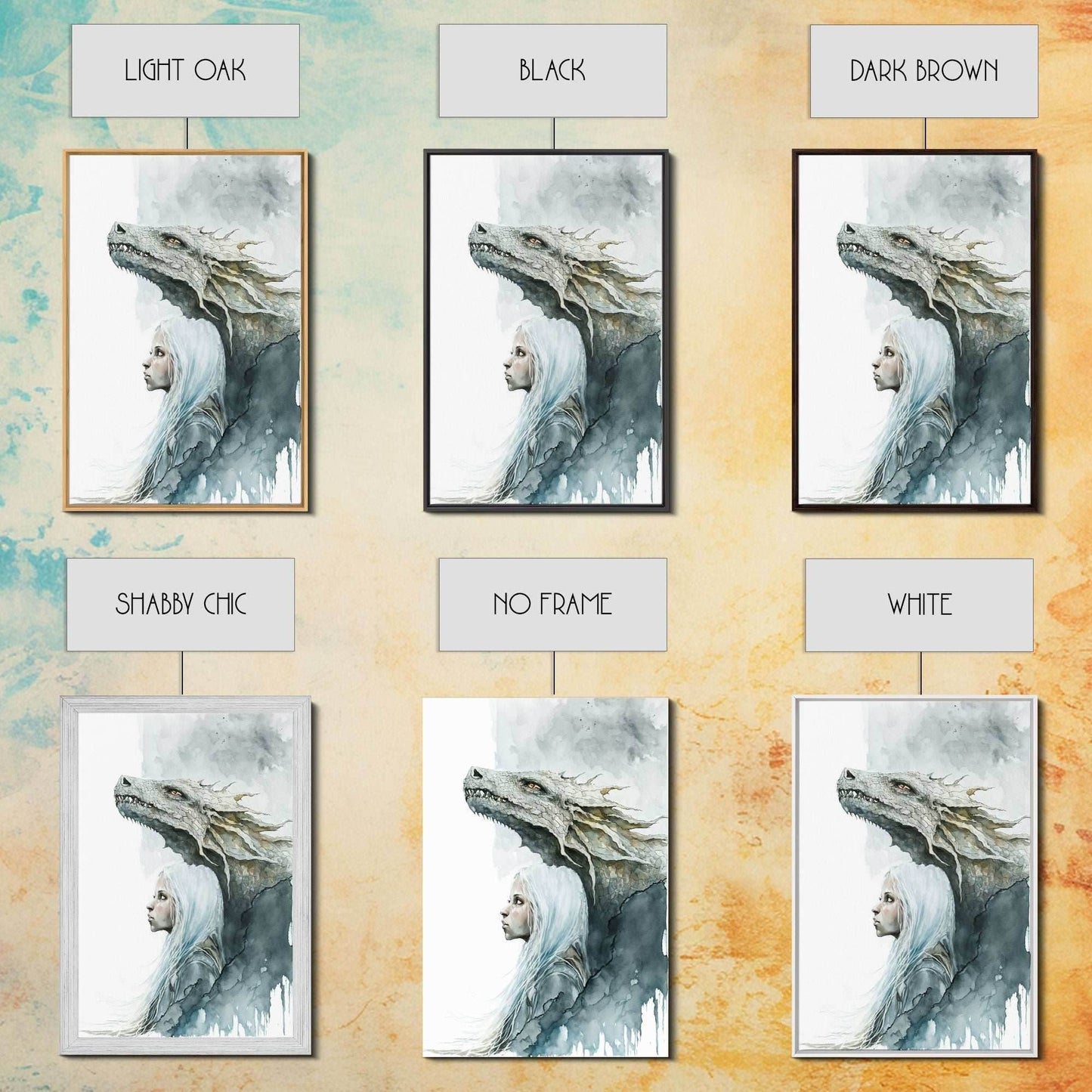 The Girl and Her Dragon, Wall Art, Fantasy Art, Art Print, Framed Canvas Art, Canvas Print, Gamer Decor, Gamer Girl Gift - 8x12 Inches / Gallery Wrap Canvas - Ready To Hang