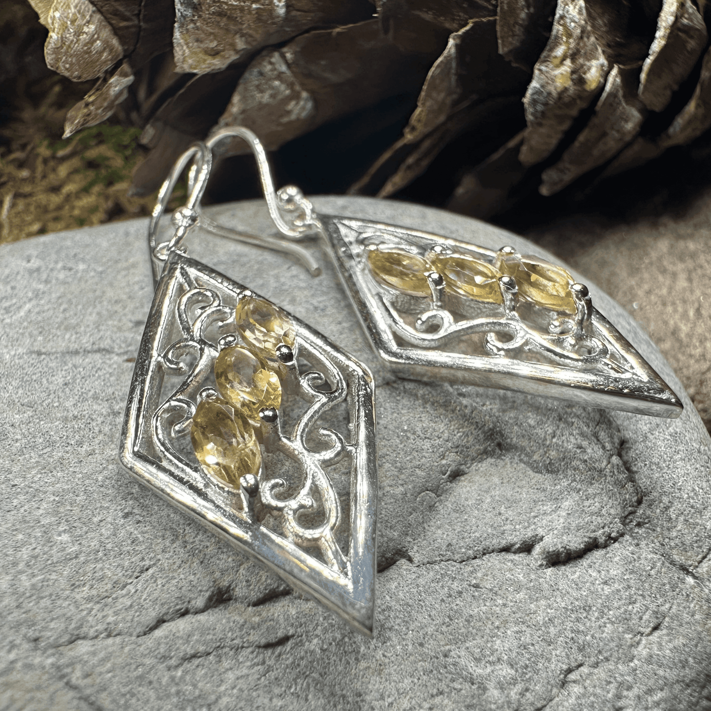 Mira Celtic Knot Earrings - Citrine