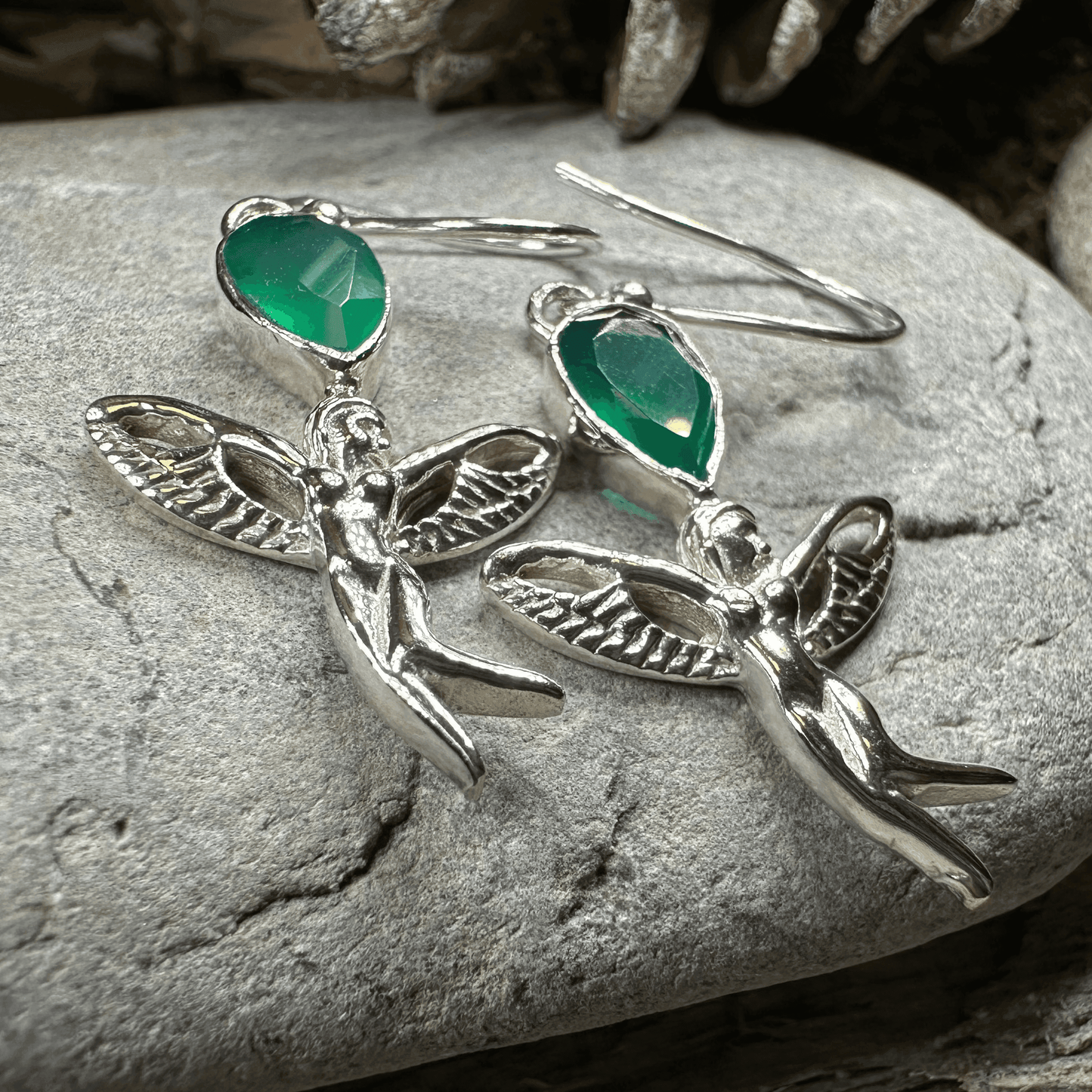 Telyn Celtic Fairy Earrings - Moonstone