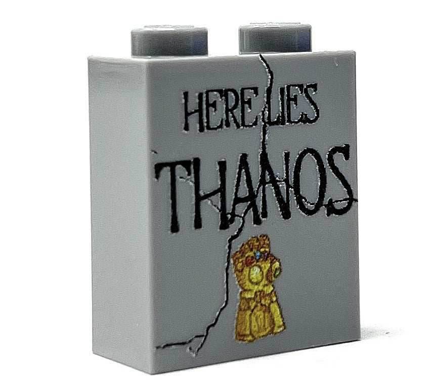 Thanos Tombstone (Halloween) (1x2x2 Brick) - B3 Customs -