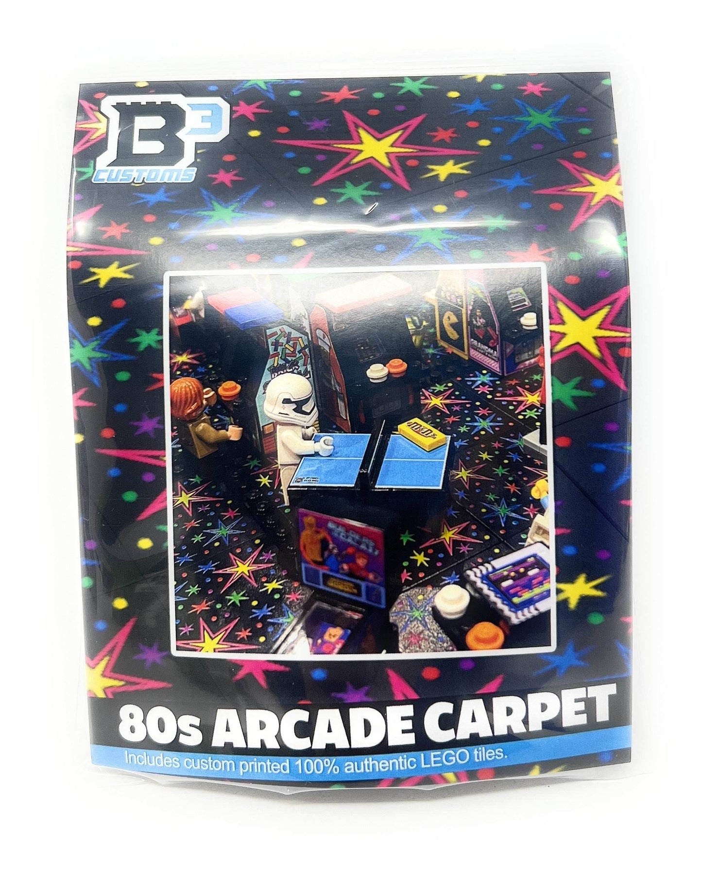 80's Arcade Carpet 6x6 Tiles (Bursts) - Pack of 10 made using LEGO parts -