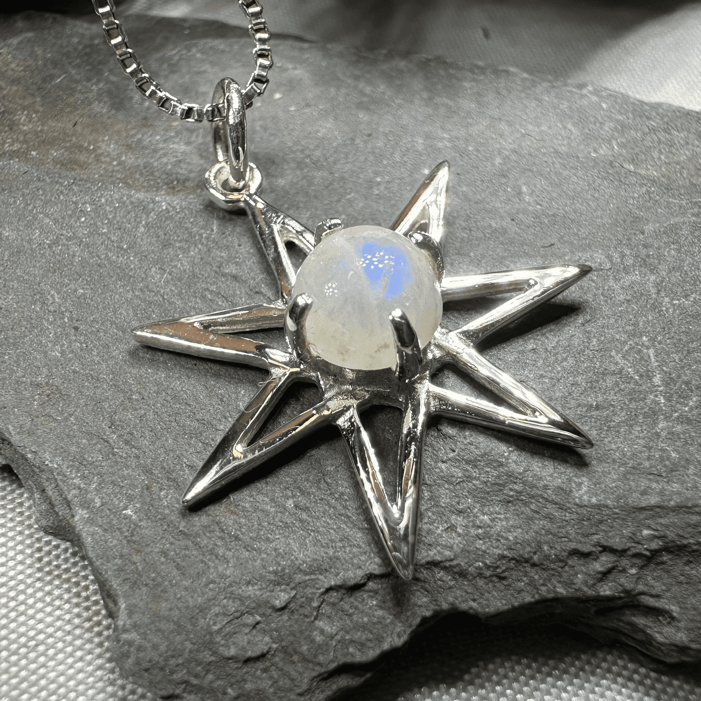 Moonstone Elven Star Necklace -