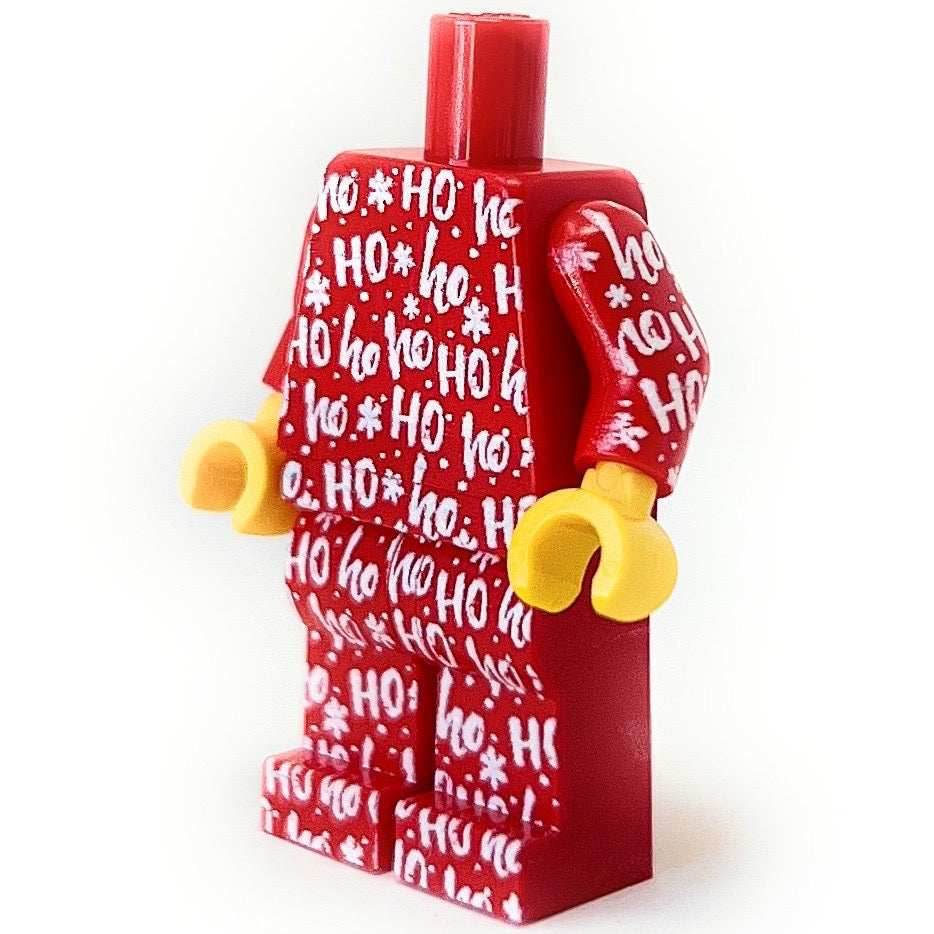 Santa HO HO Ho Christmas PJs Minifig Body made using LEGO parts - B3 Customs -