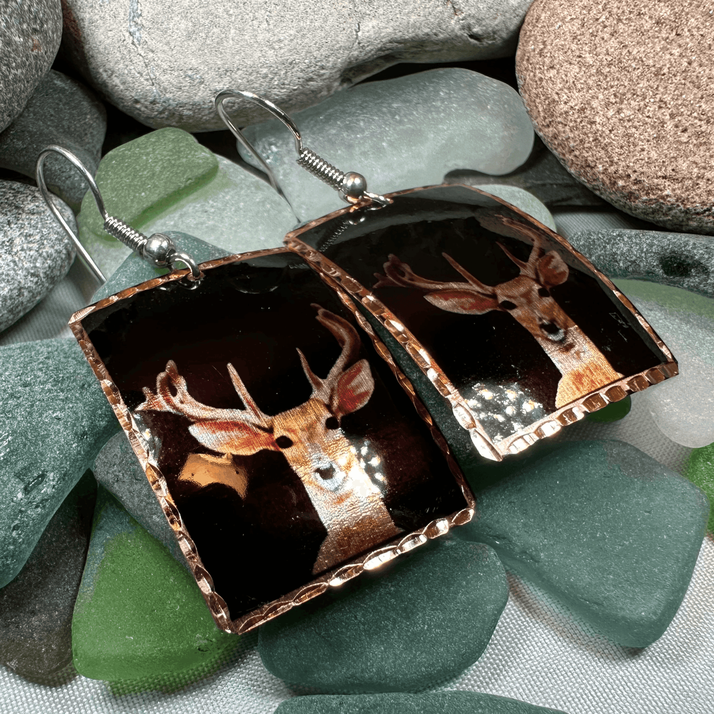 Highland Stag Copper Earrings -
