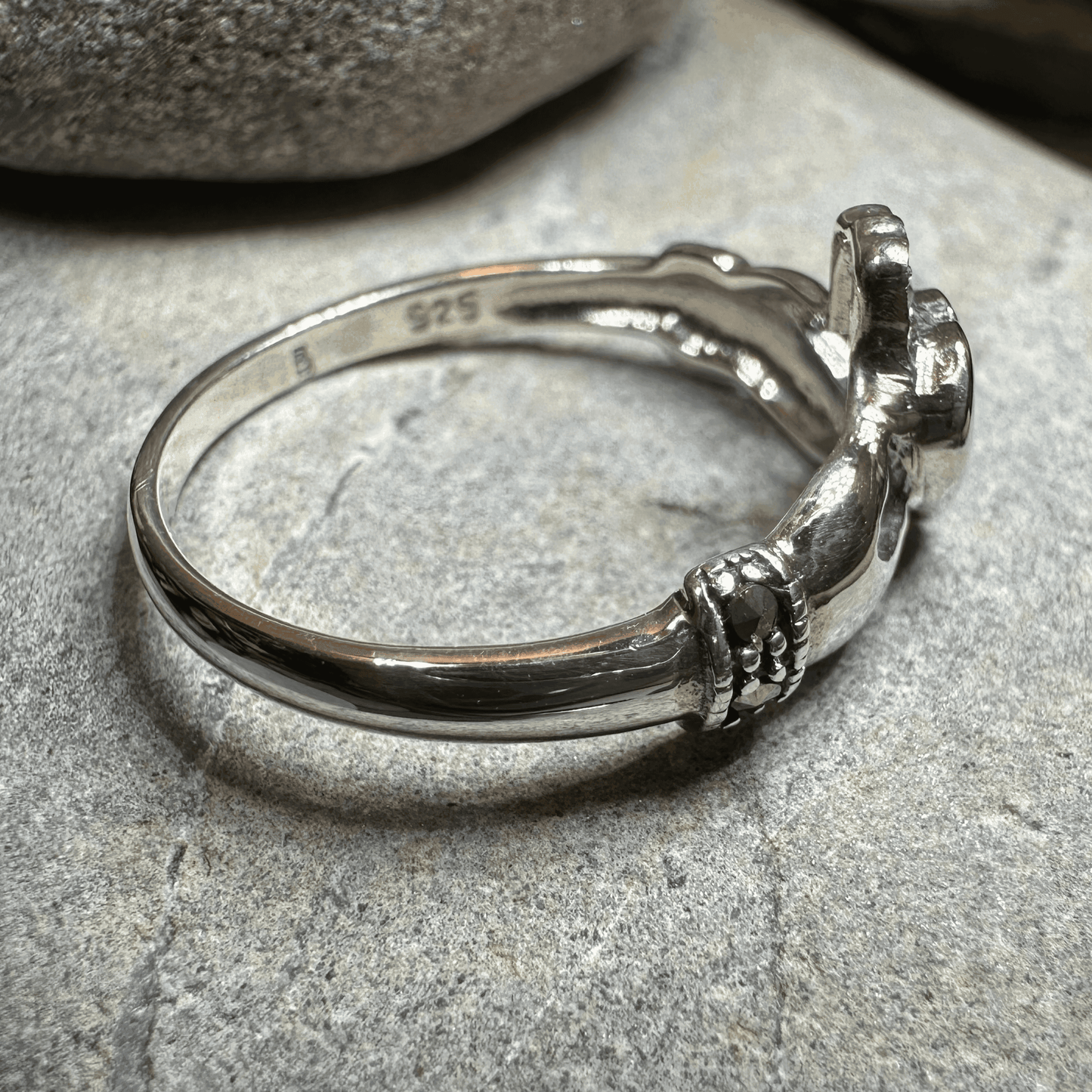 Ree Marcasite Claddagh Ring - 5