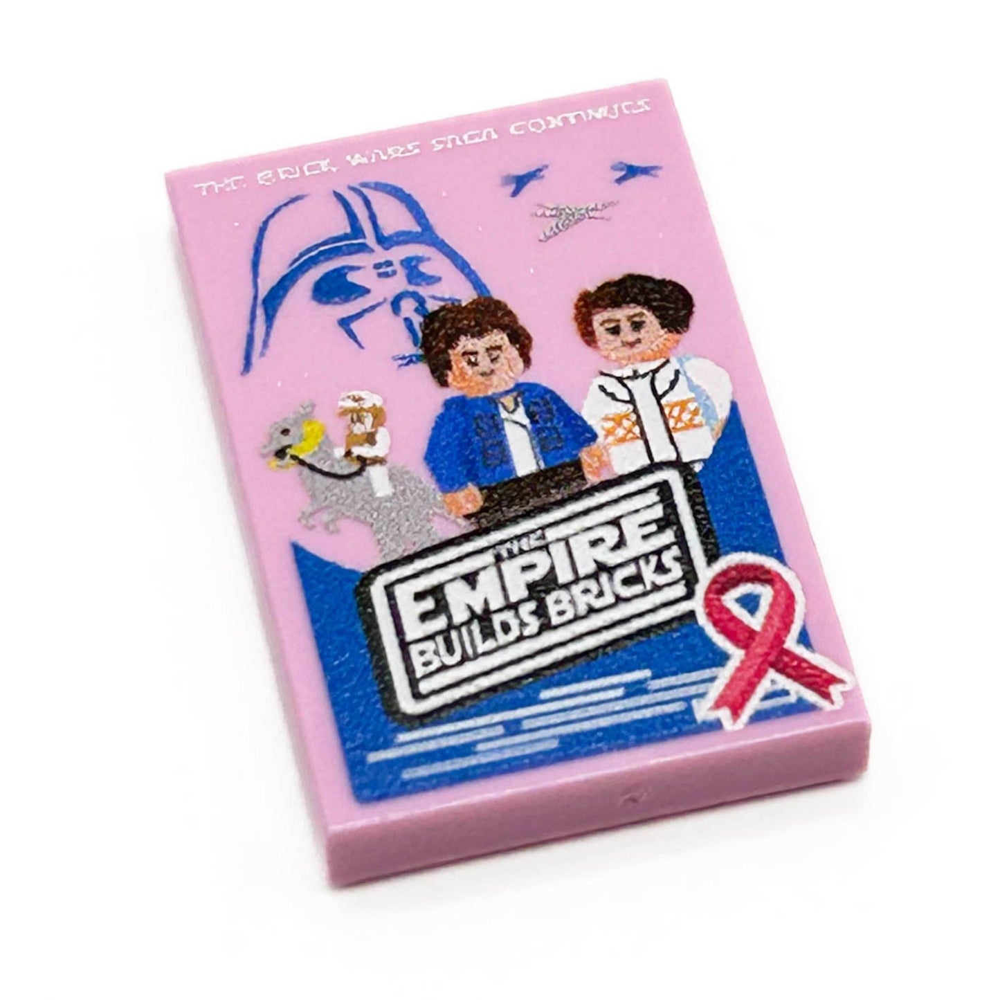 Limited Production! Pink (Break Cancer Awareness) Brick Wars: The Empire Builds Back Movie Tile Cover (2x3 Tile) - B3 Customs -