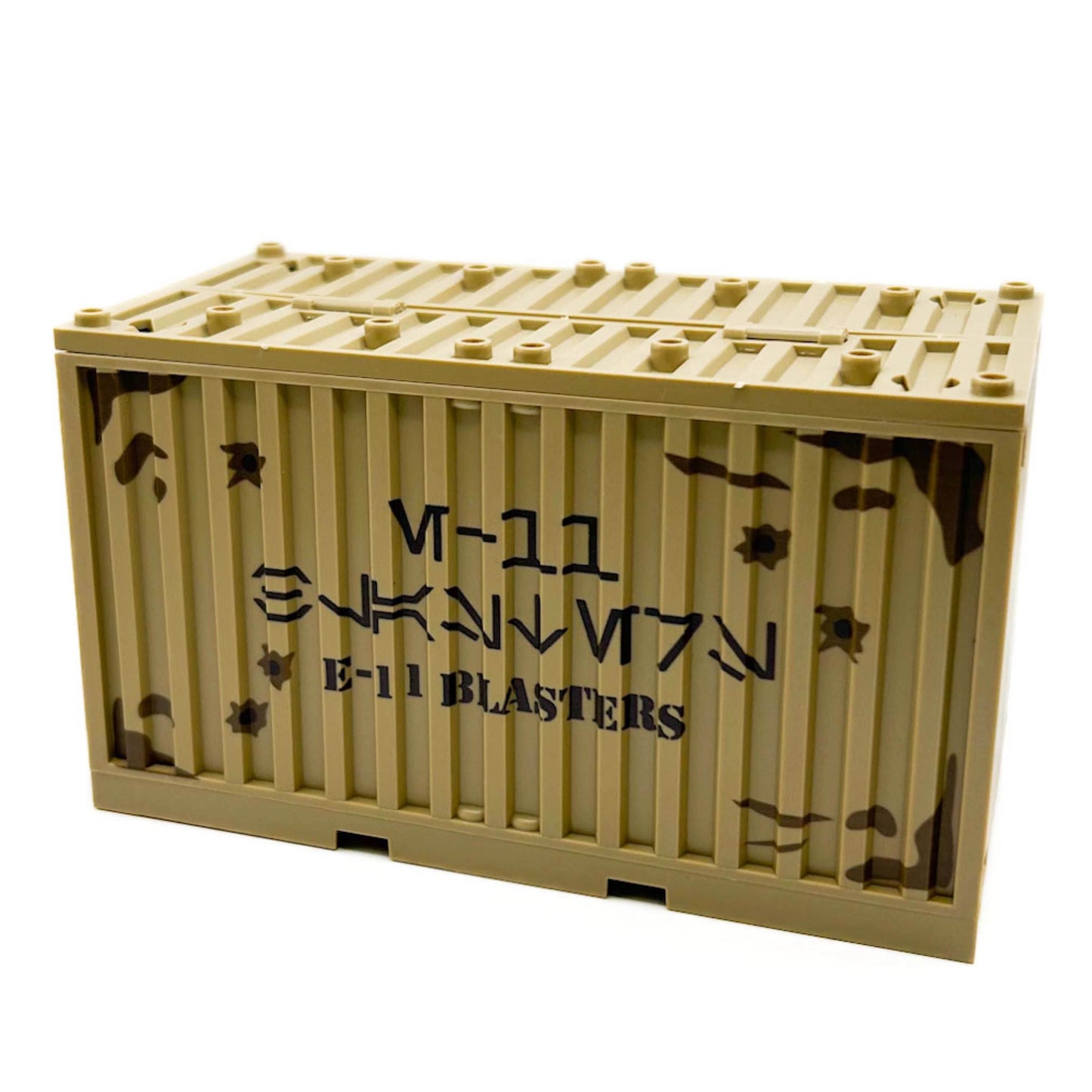 Custom Printed E-11 Blasters Imperial Cargo Shipping Container - LEGO Minifig Scale, Compatible -