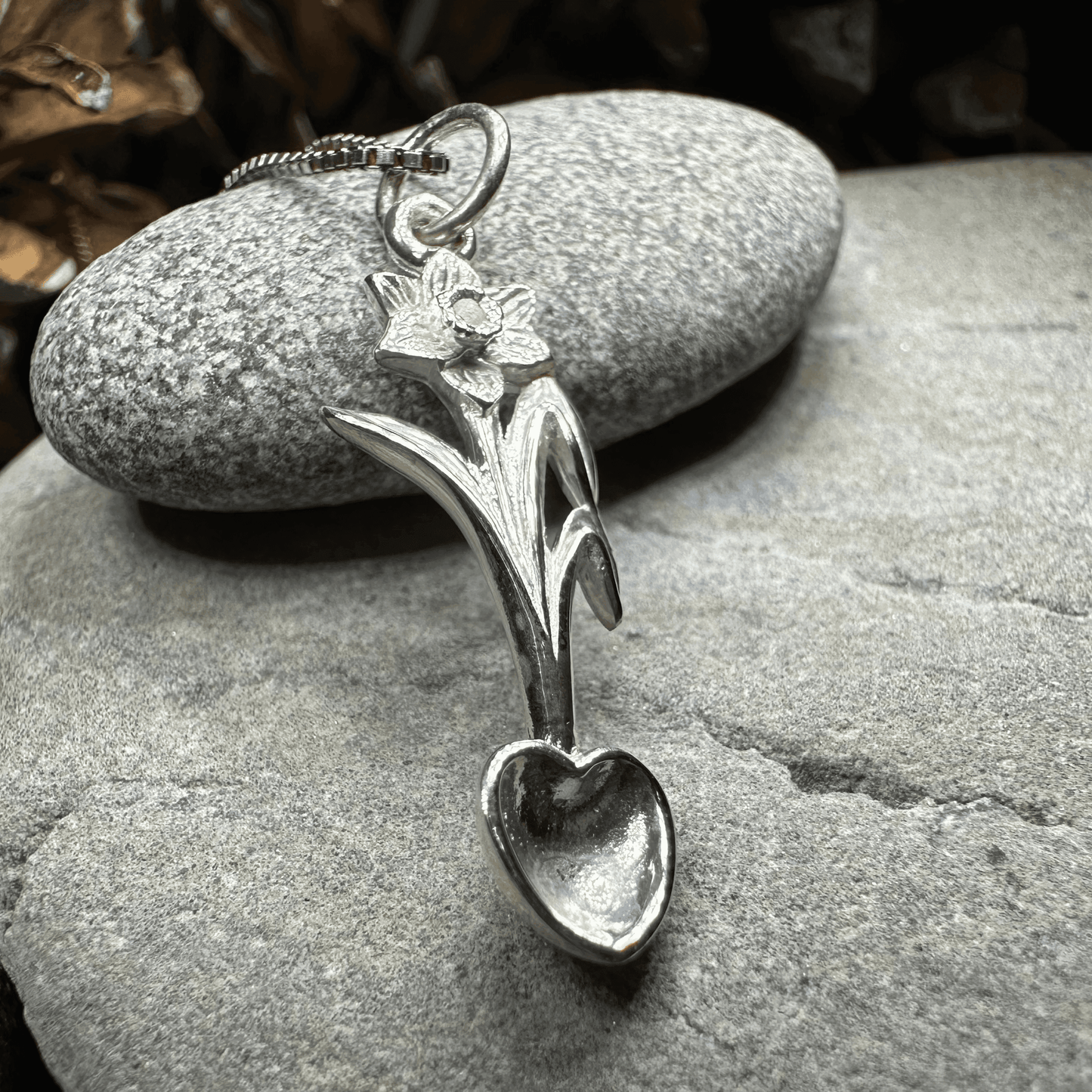 Welsh Daffodil Love Spoon Necklace -