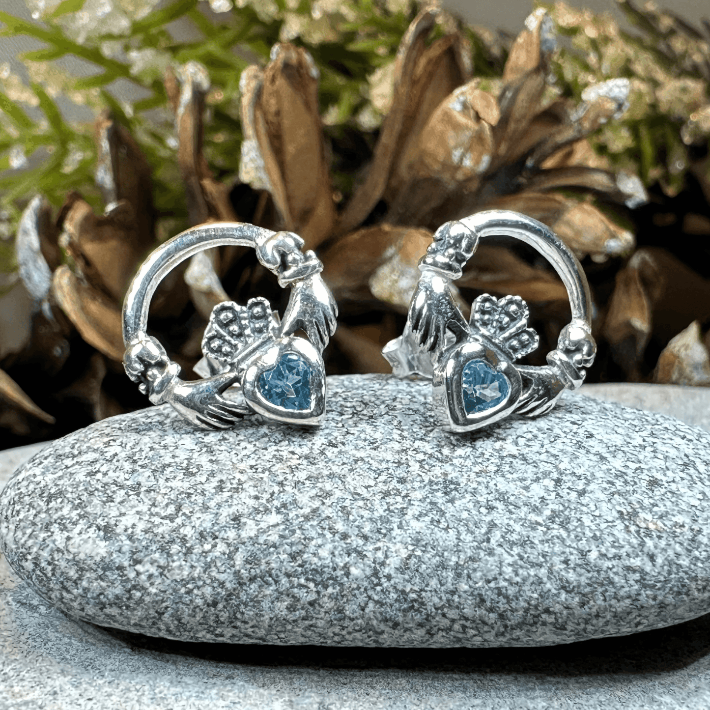 Cheerful Claddagh Earrings - Topaz