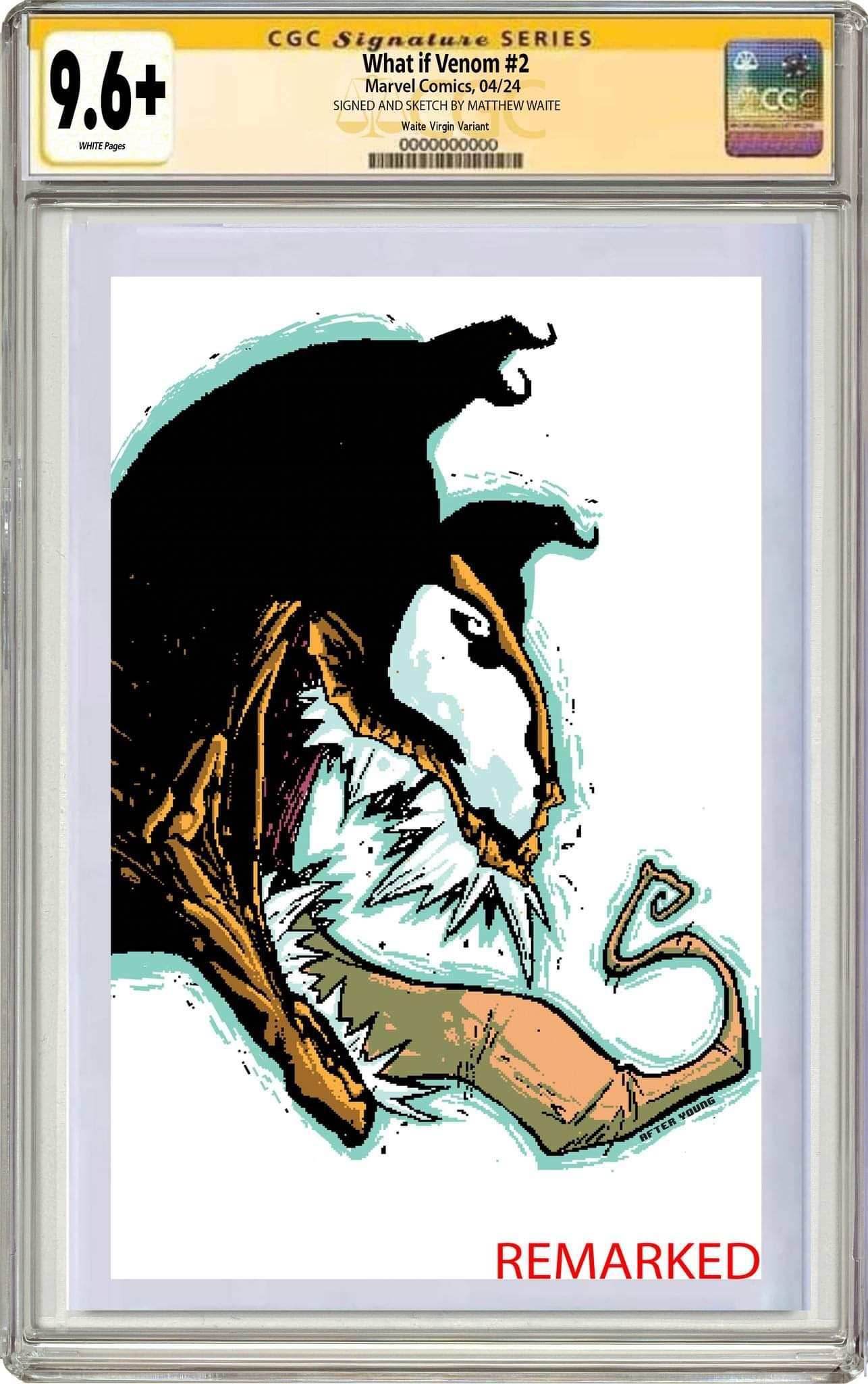 WHAT IF VENOM #2 | Matthew Waite Skottie Young Homage Variant - CGC SS + REMARK 9.6+ - VIRGIN