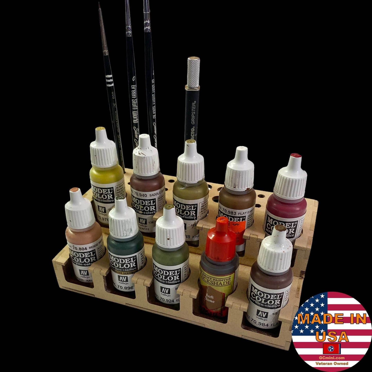 Paint Rack - 26mm Mini, For Vallejo and Army Painter Style Dropper Bottles -