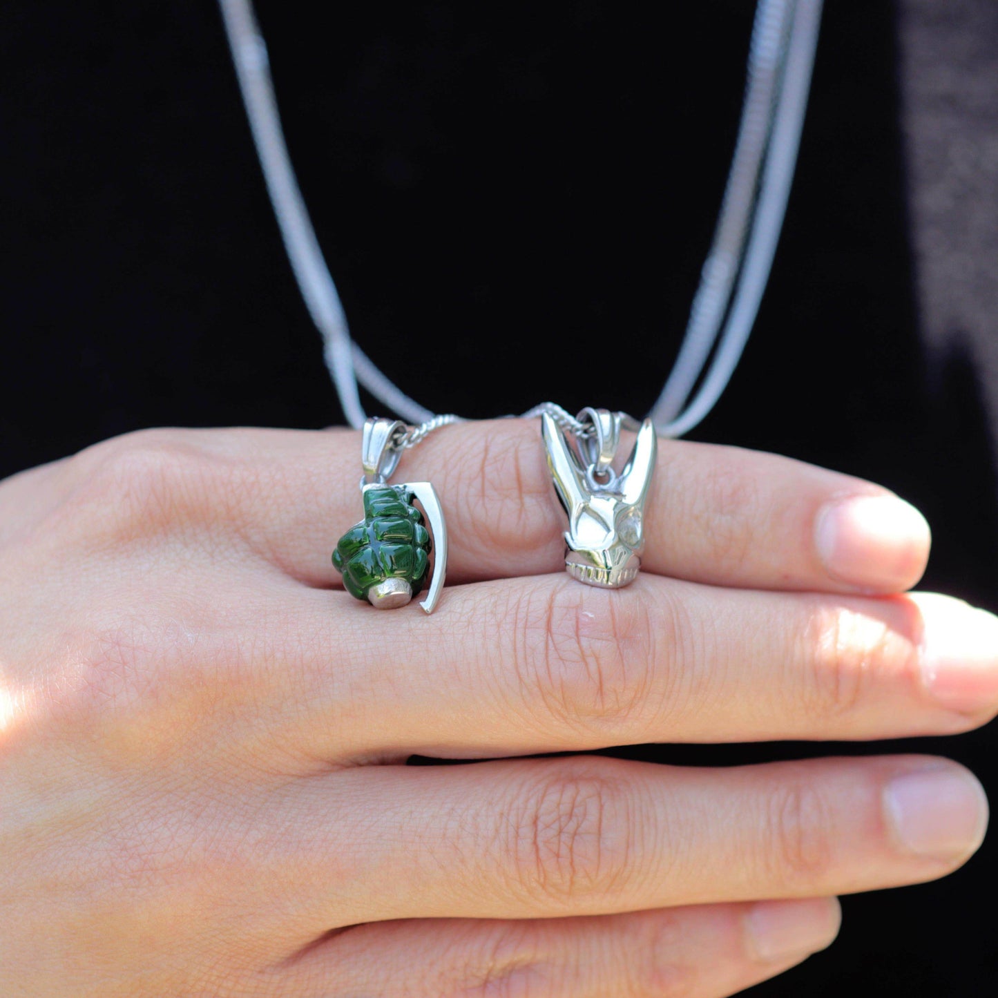 My Hero Academia™ Katsuki Bakugo Grenade Necklace - Chrome