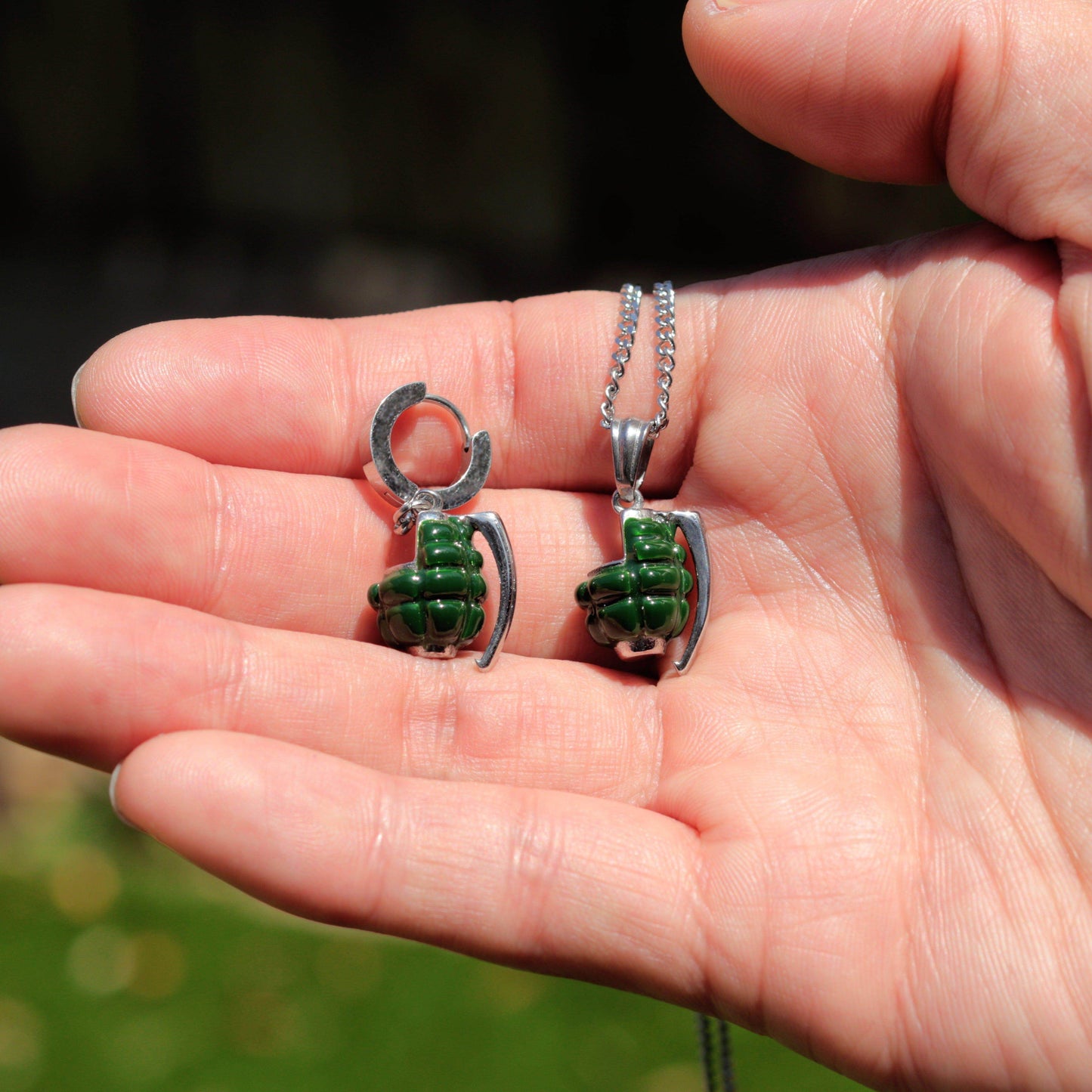 My Hero Academia™ Katsuki Bakugo Grenade Earring - Chrome / Single