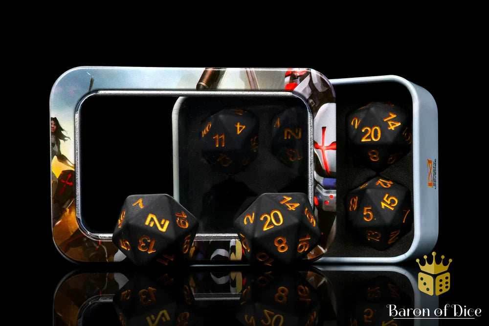 INFINITY: MATTE BLACK W/ GOLD, N5 DICE SET -
