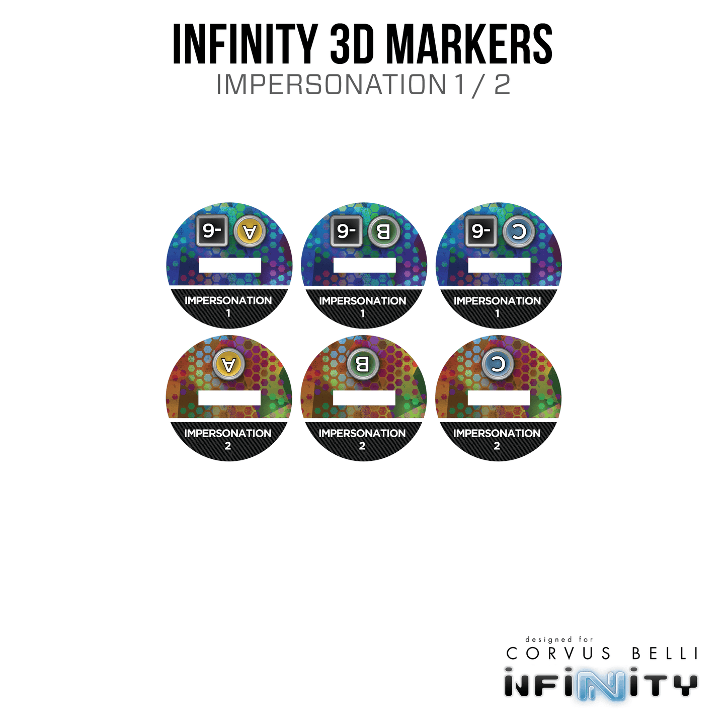 Infinity 3D Markers: Hassassin Fiday (2x 25mm Impersonation) - A