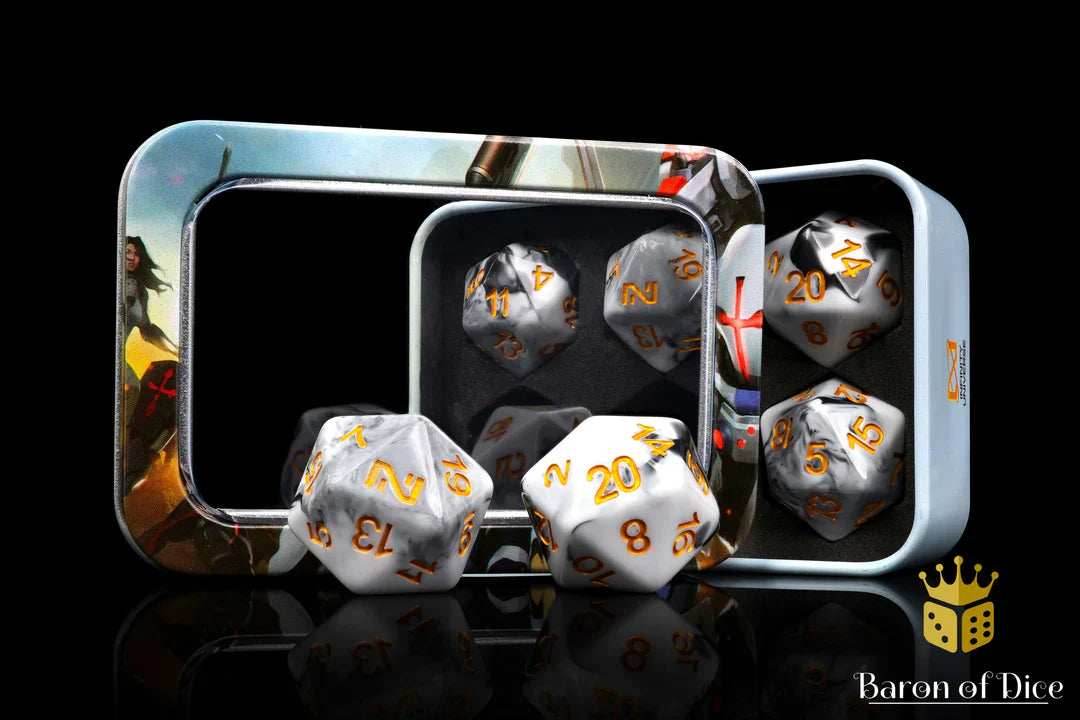 INFINITY: MARBLED GOLD, DICE SET -