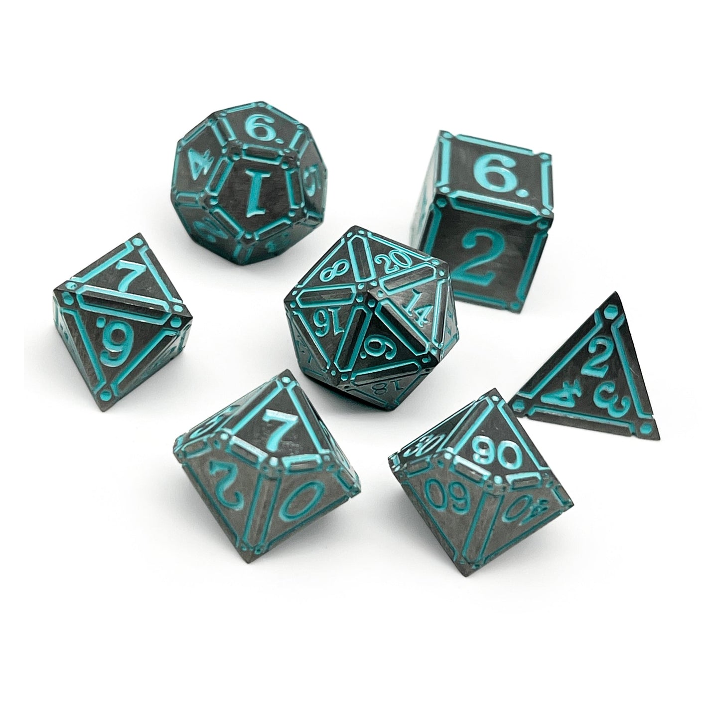 Ironworks - Ice Queen 7 Piece RPG set Alloy Metal Dice