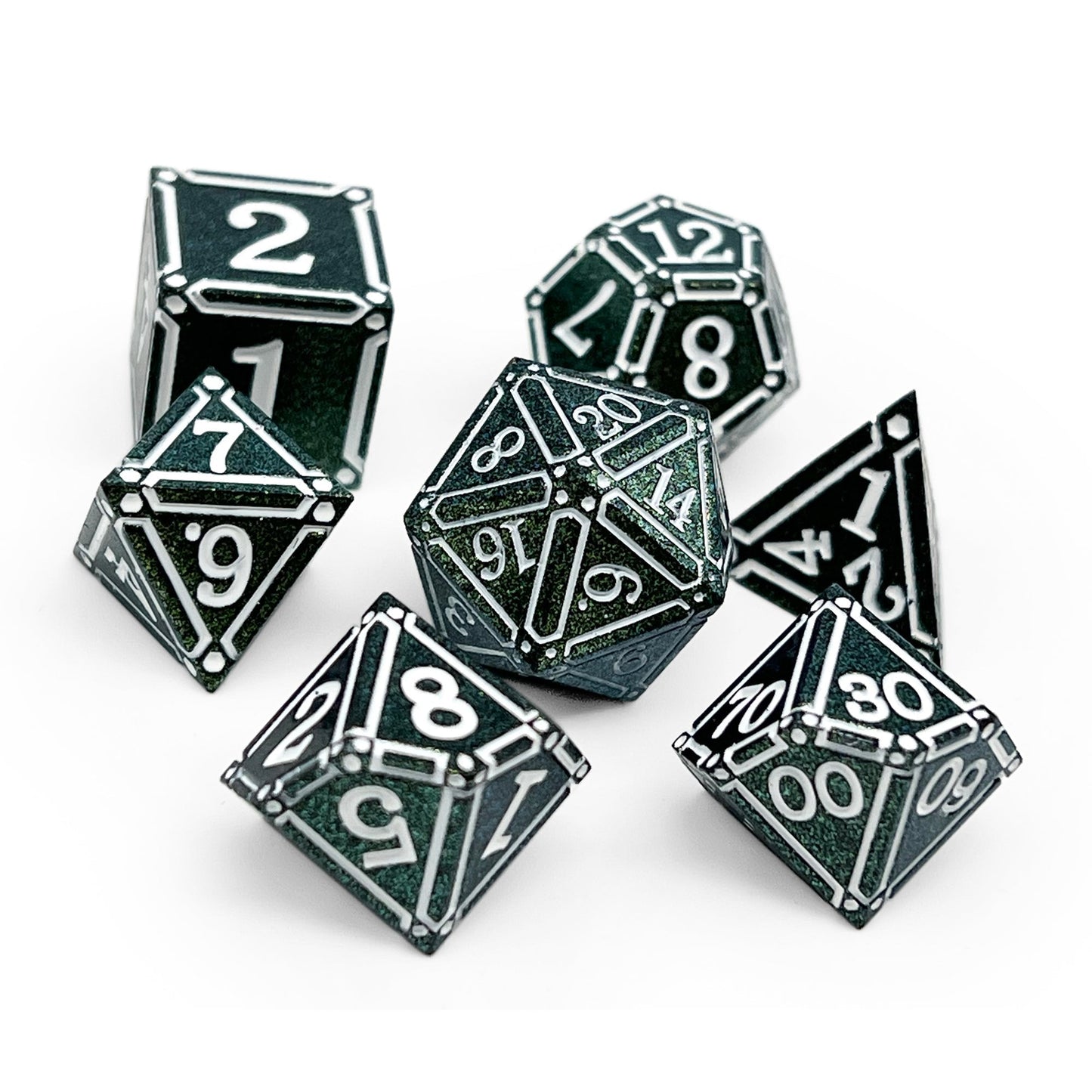 Ironworks - Necromancer Spellbook 7 Piece RPG set Alloy Metal Dice
