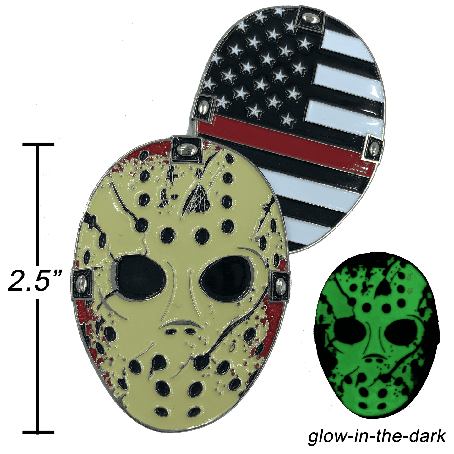 A-009 Thin Red Line Jason Voorhees Goalie Mask Friday the 13th Firefighter Fire Department Fighter -