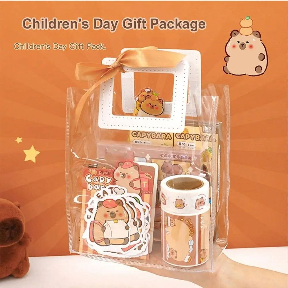 Kawaii Capybara Stationery Set, Abundant Cartoon Cute Birthday Gift for School Students