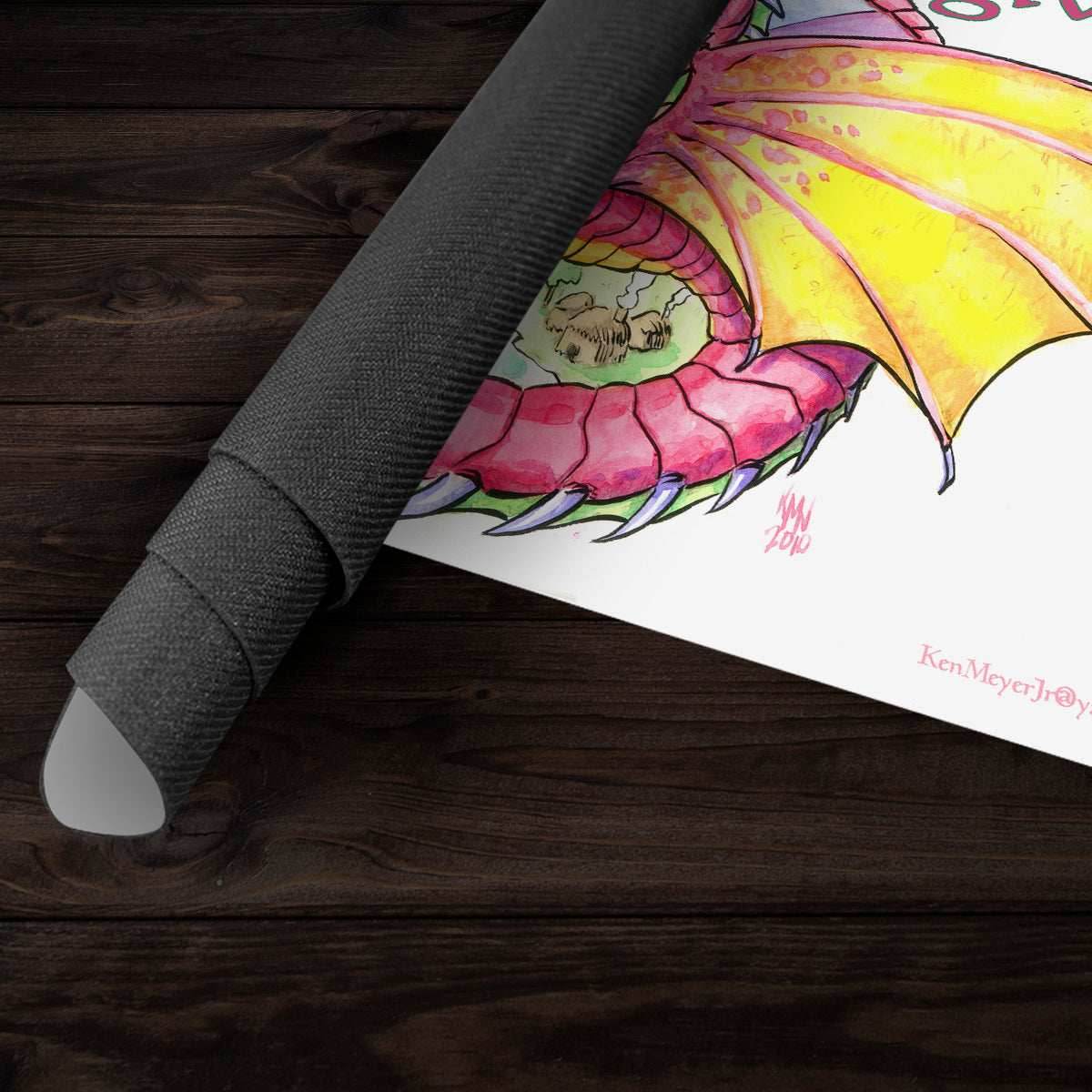 Never Give Up Dragon Playmat - Plain