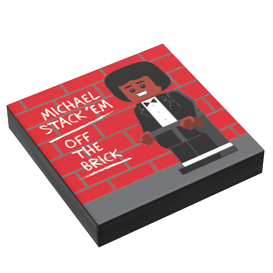 Michael Stack'em, Off the Brick Music Album Cover (2x2 Tile) made using LEGO part - B3 Customs -