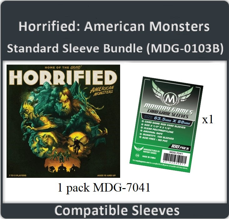 "Horrified: American Monsters" Compatible Card Sleeve Bundle