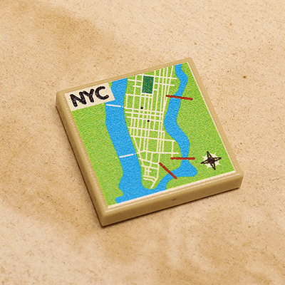 B3 Customs® New York City Map (2x2 Tile) -