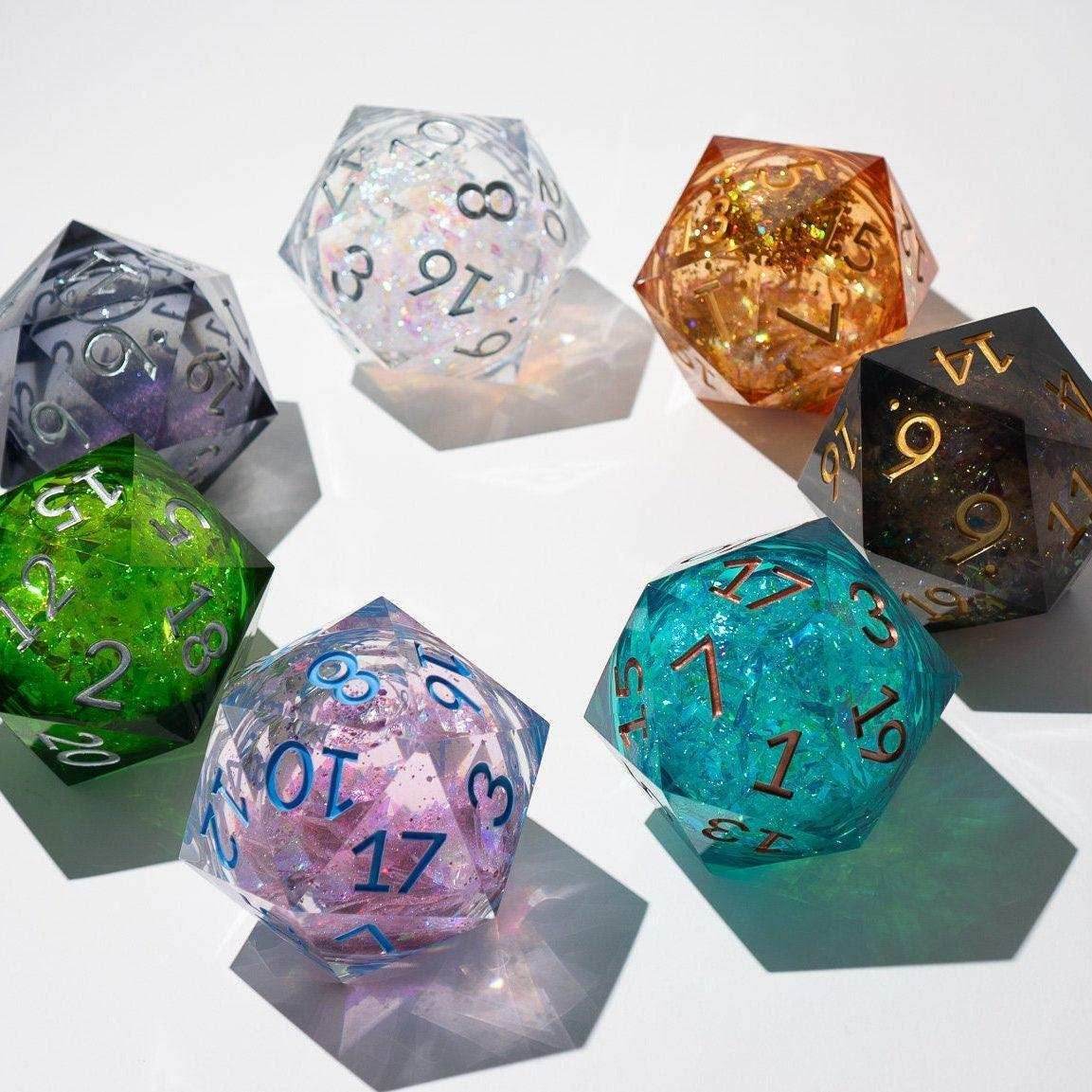 Massive Green Liquid Core 95MM Chonk Handmade Resin Dice And Box - Only 1 D20
