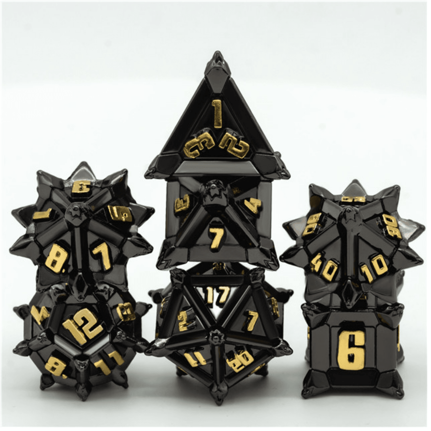 Warrior's Flail: Medieval - Metal RPG Dice Set -