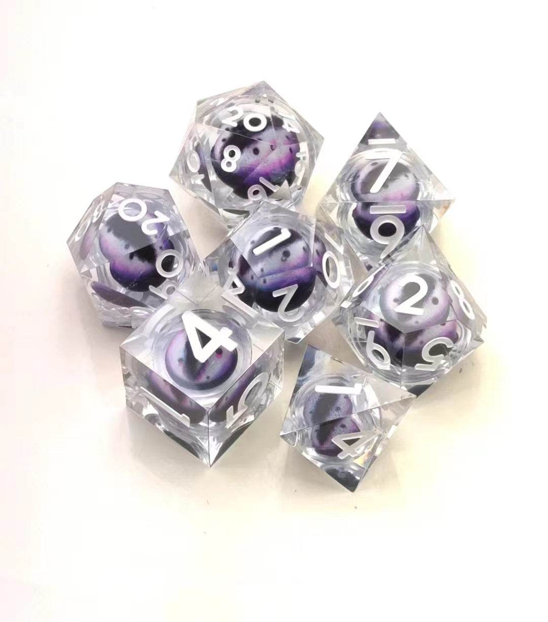 Sharp Edge Moving Eye RPG Dice Set - Medusa's Gaze -