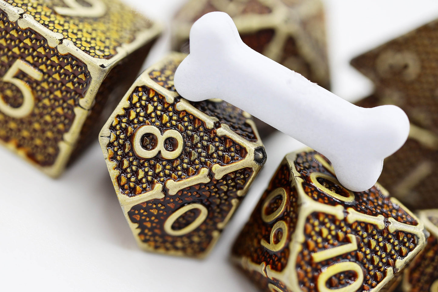 Muddy Paw Prints - Metal RPG Dice Set -