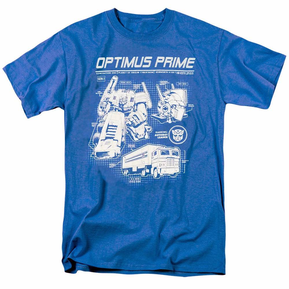 Transformers Optimus Prime Tech Specs Adult T-Shirt - S
