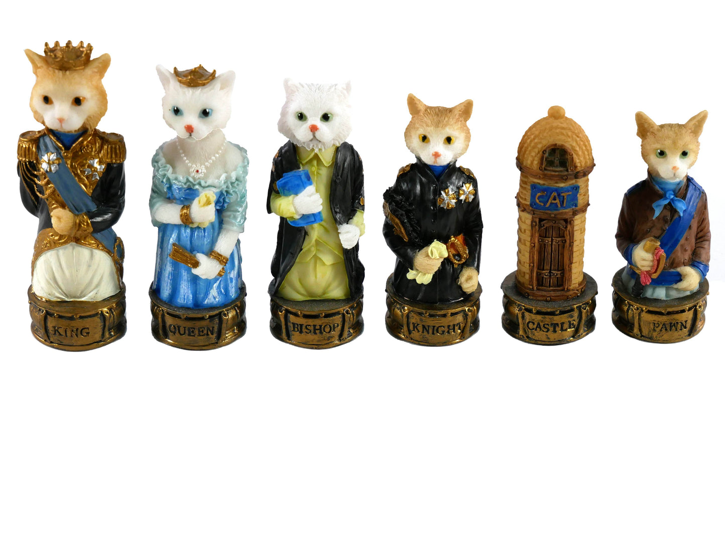 Chess Pieces - Cats & Dogs Resin Chess Pieces -
