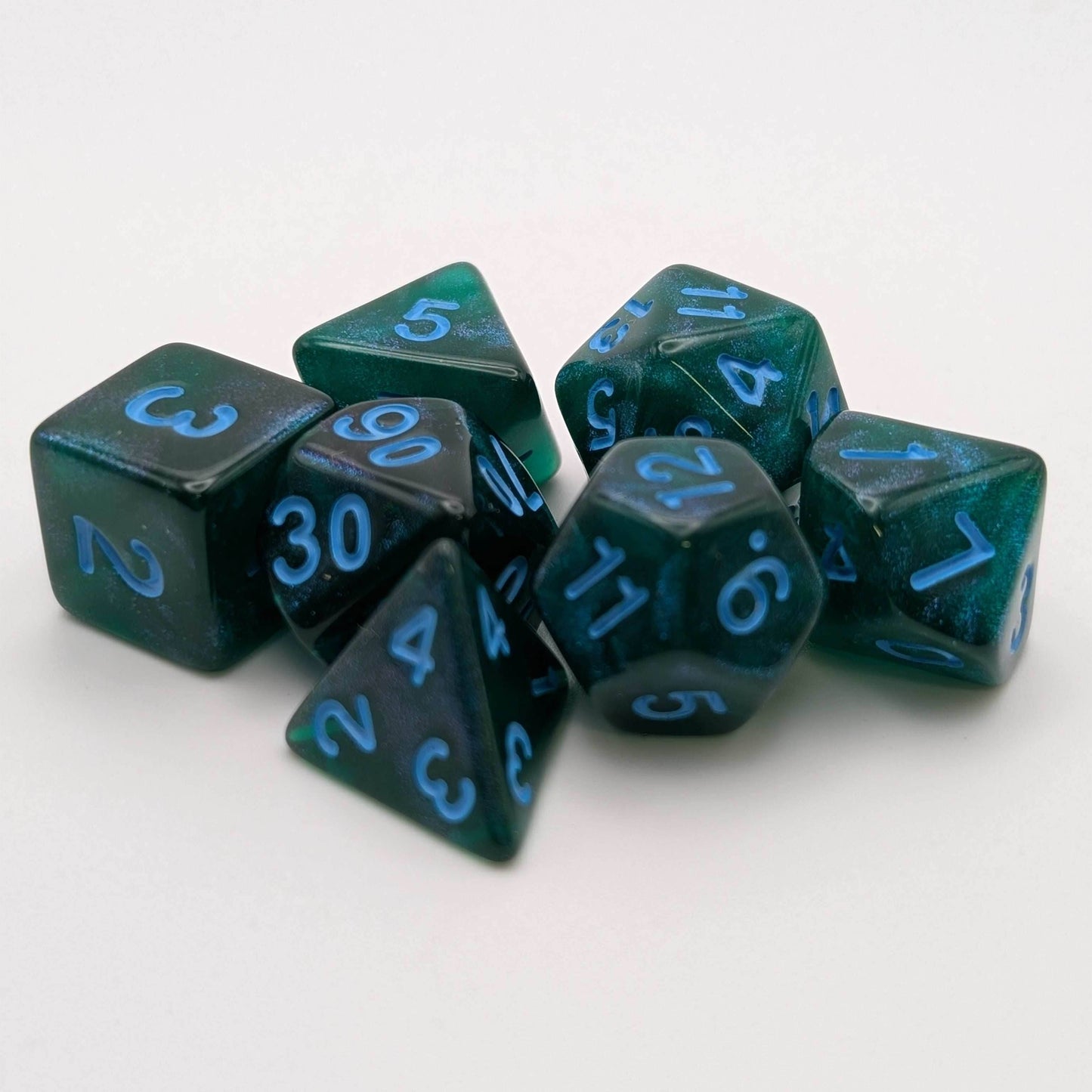 Lake Bottom - 7 Piece DnD Dice Set | Acrylic RPG Gaming Dice -