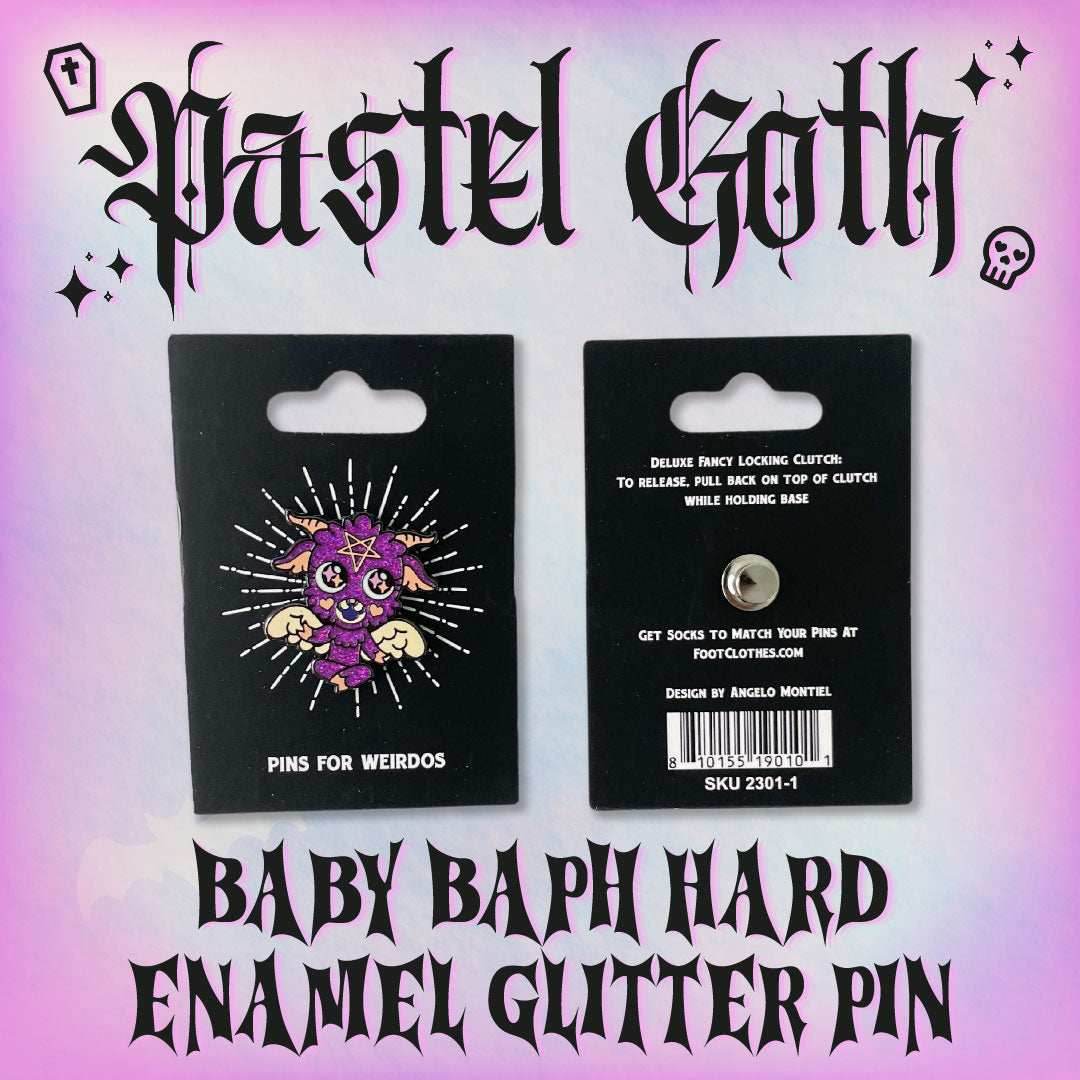 Baby Baphomet Hard Enamel Pin with Glitter -