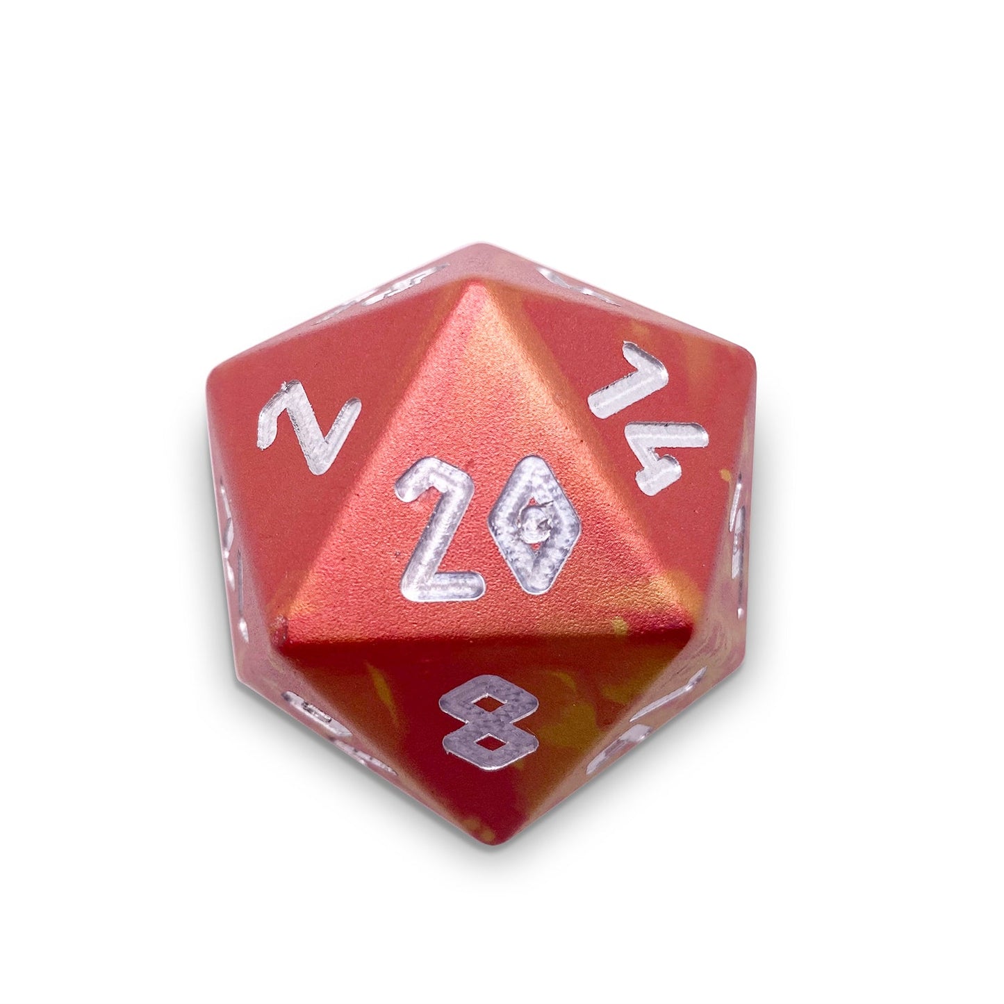 Wondrous Dice® Countdown D20 in Phoenix Tears by 6063 Aircraft Grade Aluminum