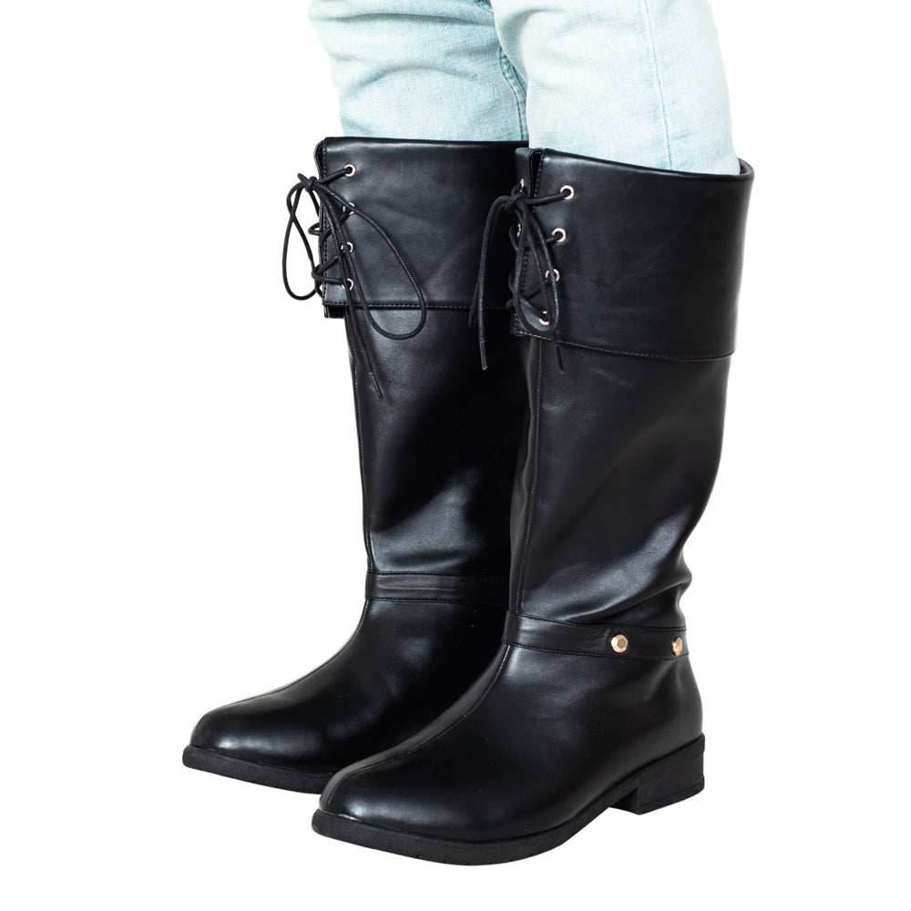 Black Pirate Boots Costume Cosplay - Age 8/9