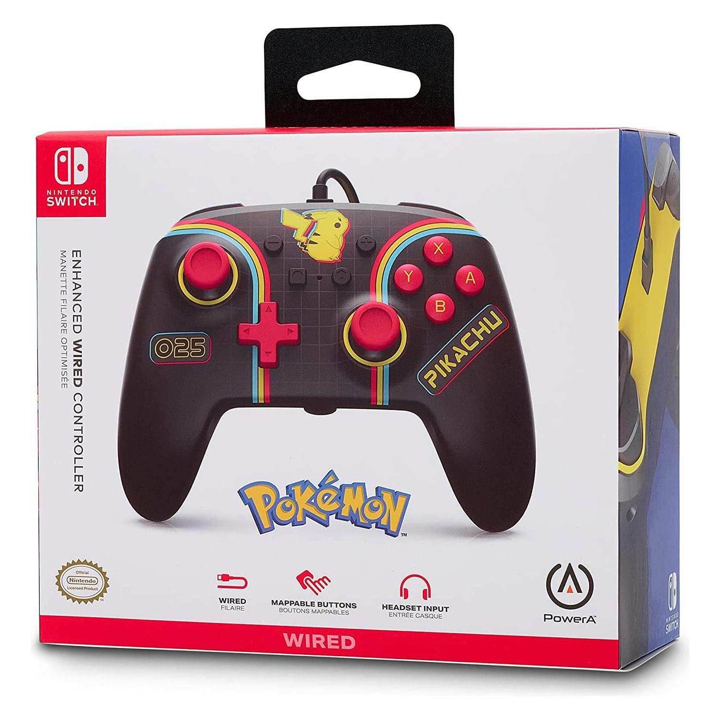 PowerA Enhanced Wired Controller for Nintendo Switch - Pokémon: Pikachu Arcade -