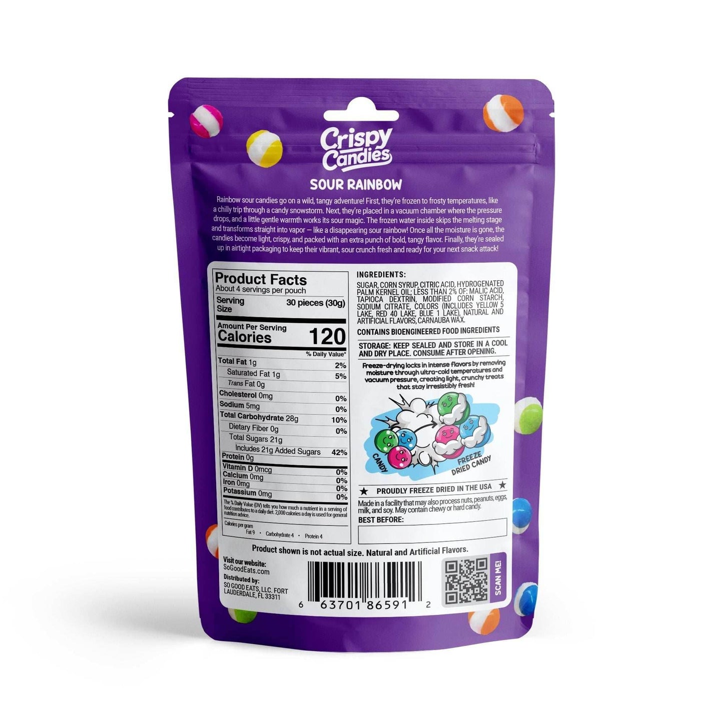 Crispy Candies - Sour Rainbow Freeze Dried Candy 114g -